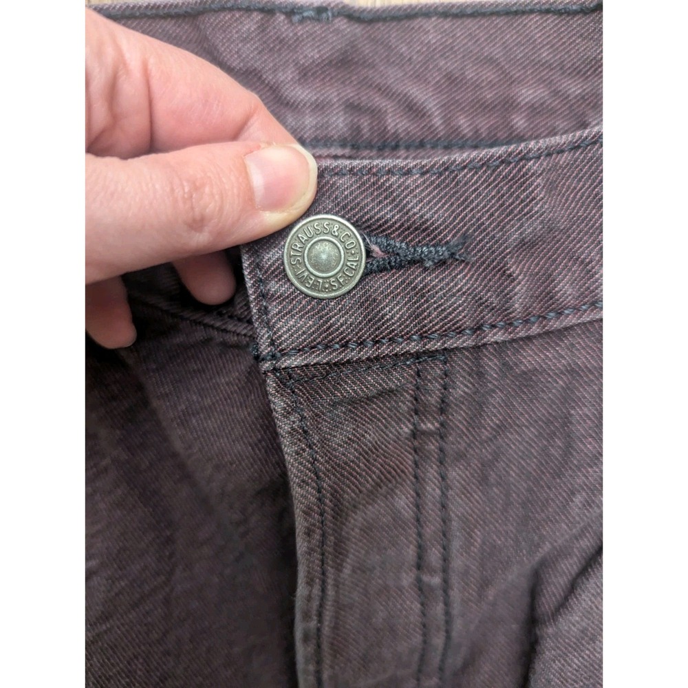 501 Jeans Mens 38x34 Purple Cone Denim White Oak Dark Wash Button Fly Denim - Picture 2 of 10